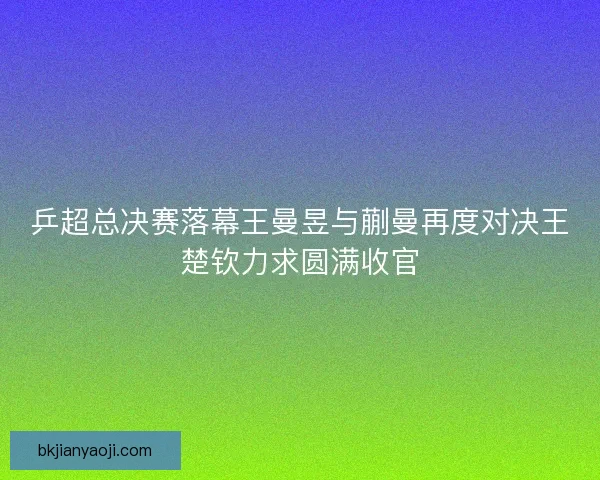乒超总决赛落幕王曼昱与蒯曼再度对决王楚钦力求圆满收官