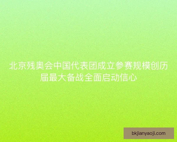 北京残奥会中国代表团成立参赛规模创历届最大备战全面启动信心